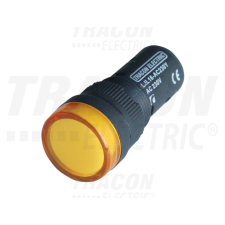 TRACON LED-es jelzőlámpa, sárga 24V AC/DC, d=16mm villanyszerelés