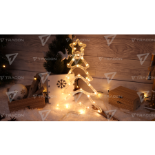 TRACON LED karácsonyi ablakdísz,fenyőfa,elemes  Timer 6+18h, 30LED, 3000K, 3xAA karácsonyi ablakdekoráció