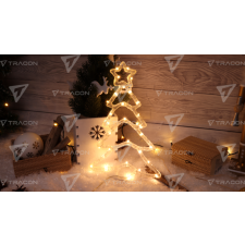 TRACON LED karácsonyi ablakdísz,fenyőfa,elemes Timer 6+18h, 30LED, 3000K, 3xAA karácsonyi ablakdekoráció