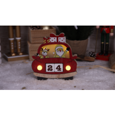TRACON Led karácsonyi kocka naptár, autó, fa, elemesTimer 6+18h,5LED, 3000K, 2xAAA karácsonyi dekoráció
