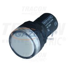 TRACON LJL16-WA LED-es jelzőlámpa, fehér 12V AC/DC, d=16mm villanyszerelés