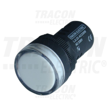 TRACON LJL22-ACDC24W LED-es jelzőlámpa, fehér 24V AC/DC, d=22mm villanyszerelés