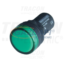 TRACON LJL22-GD LED-es jelzőlámpa, zöld 48V AC/DC, d=22mm világítás