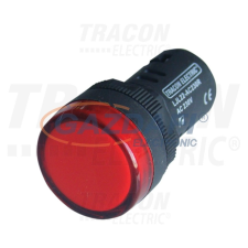 TRACON LJL22-RE LED-es jelzőlámpa, piros 230V AC/DC, d=22mm világítás