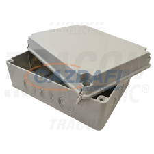 TRACON MED312313 Elektronikai doboz, világos szürke, teli fedéllel 310×230×130, IP67 villanyszerelés