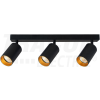 TRACON Mennyezeti állítható spot lámpatest, fekete, arany reflektor 100-240VAC, 50Hz, 3xGU10, max.3x35W