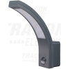 TRACON Mozgásérzékelős fali lámpatest, ívelt forma, antracit 230VAC, 15W, 140°, 2-9m, 10s-5m, 4500K , IP54, 1100lm, EEI=G