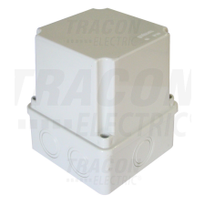 TRACON Műanyag doboz, kikönnyített, világos szürke, teli fedéllel 100×100×120mm, IP55 villanyszerelés
