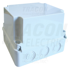 TRACON Műanyag doboz, kikönnyített, világos szürke, teli fedéllel 250×200×160mm, IP55 villanyszerelés