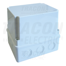 TRACON Műanyag doboz, kikönnyített, világos szürke, teli fedéllel 80×120×120mm, IP55 villanyszerelés