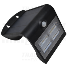 TRACON Napelemes LED fali világítótest mozgásérzékelővel, fekete3,2 W, 4000 K, 400 lm, IP65, 3,7 V, 2 Ah kültéri világítás