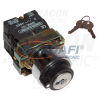 TRACON NYBG61KK Kulcsos kapcsoló, fémalap, bal KI, kétállású, rugóvissza 1×NO, 3A/230V AC, IP42