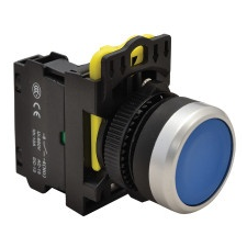 TRACON NYG3-B Egyszerű nyomógomb, kék 1×NO, 5A/230V AC-15, IP65 villanyszerelés