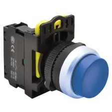 TRACON NYG3-HB Kiálló nyomógomb, kék 1×NO, 5A/230V AC-15, IP65 villanyszerelés