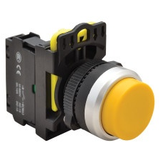 TRACON NYG3-HY Kiálló nyomógomb, sárga 1×NO, 5A/230V AC-15, IP65 villanyszerelés
