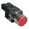 TRACON NYGBW3471P Világító nyomógomb, fémalapra szerelt, előtét, piros, glim 1×NC, 3A/230V AC, 130V, IP42