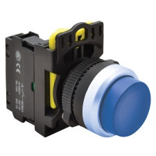 TRACON NYK3-HB Kiálló nyomókapcsoló, kék 1×NO, 5A/230V AC-15, IP42 villanyszerelés