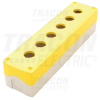 TRACON Összeállított tokozat nyomógombokhoz, sárga, 6-esd=22,5, IP65, 2×PG-13,5