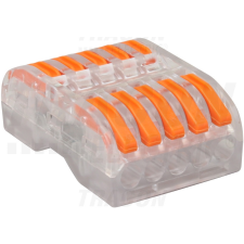 TRACON OVOTT55 Csavar nélküli vezetékösszekötő, nyitható, átlátszó 0,5-4mm2, 32A, 400VAC 5P villanyszerelés