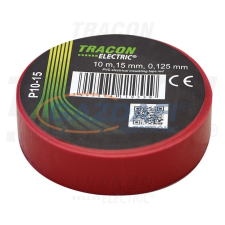TRACON P10-15 Szigetelőszalag, piros 10m×15mm, PVC, 0-90°C, 40kV/mm villanyszerelés