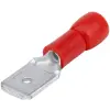 TRACON PCS5 Szigetelt rátolható csatlakozó csap, sárgaréz, piros 4,8×0,8mm, 1,5mm2