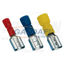 TRACON PCSH3 Szigetelt rátolható csatlakozó hüvely, sárgaréz, piros 2,8×0,5mm, 1,5mm2 villanyszerelés