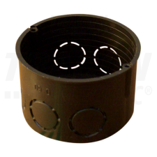 TRACON Perforált szerelvénydoboz süllyesztett, sima, fekete62×40mm villanyszerelés