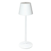 TRACON RLMW Asztali akkumulátoros LED díszlámpa, fém, fehér 3.5W, 3000K, 3,7V, 3600 mAh, Li-Ion, 200lm ,10h, IP20