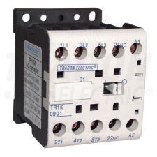 TRACON Segédkontaktor660V, 50Hz, 6A, 2,2kW, 400V AC, 3×NO+1×NO villanyszerelés