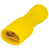 TRACON STCSH6 Teljes szigetelésű rátolható csatl. hüvely, sárgaréz, sárga 6mm2, 6,3×0,8 mm