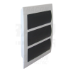 TRACON Süllyesztett elosztódoboz, füstszínű ajtóval, N/PE sínnel3×14 (42) modul, IP40, (H×W×D=455×293×76mm)