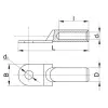 TRACON SZ-CL150 Szigeteletlen hosszított réz szemes csősaru 150mm2, M14, (d1=17mm, d2=14,7mm)