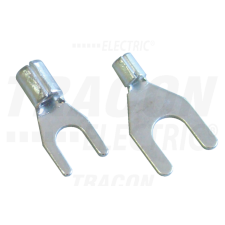 TRACON Szigeteletlen villás saru, ónozott elektrolitréz10mm2, M4, (d1=4,5mm, d2=4,3mm) villanyszerelés