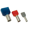 TRACON Szigetelt (PA6.6) iker-érvéghüvely 2×1,5mm2, l=12mm, ónoz. elektr.réz, fekete