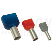 TRACON Szigetelt (PA6.6) iker-érvéghüvely, ónoz. elektr.réz, szürke2×4mm2, l=12mm villanyszerelés