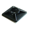 TRACON TALP191 Öntapadós/csavarozható, 4oldalt fűzhető kötegelő talp,fekete 20×20mm, d=2,9mm, PA6.6