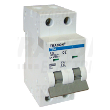 TRACON TDA-2C-2 Kismegszakító 2P, 2A, C karakterisztika, 10kA villanyszerelés