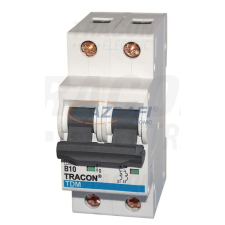 TRACON TDM-2C-10 Kismegszakító, 2 pólus, C karakterisztika 10A, 10kA villanyszerelés