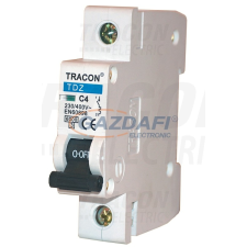 TRACON TDZ-1D-2 Kismegszakító, 1 pólus, D karakterisztika 2A, 6kA villanyszerelés