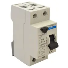 TRACON TFG2-25100 Áram-védőkapcsoló, 2 pólusú 25A, 100mA, 6kA, A / AC villanyszerelés