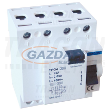 TRACON TFG4-40300 Áram-védőkapcsoló, 4 pólusú 40A, 300mA, 6kA, A / AC villanyszerelés