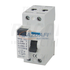 TRACON TFV2-25300 Áram-védőkapcsoló, 2 pólusú 25A, 300mA, 6kA, AC villanyszerelés