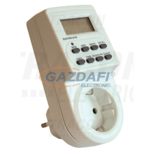 TRACON TKO-DHE Dugaszolható elektronikus kapcsolóóra, heti 230V, 16A, IP20 villanyszerelés