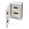 TRACON TME332513MT Műanyag elosztószekrény maszkos átlátszó ajtóval 2×9mod, H×W×D=330×250×130mm, IP65, IK08, 1000V AC/DC