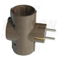 TRACON Többférőhelyes átalakító csatlakozó, 90°, barna villanyszerelés