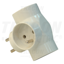 TRACON Többférőhelyes átalakító csatlakozó, francia kivitelű, fehér3×French, max.16A, 250V villanyszerelés