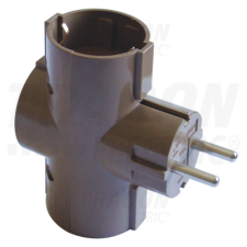 TRACON Többférőhelyes átalakító csatlakozó, normál, barna3×SCHUKO, max.16A, 250V villanyszerelés