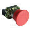 TRACON Tok. gombafejű vésznyomógomb, fémalap,piros,sárga f.,nem ret1×NC, 3A/400V AC, IP42, d=40mm