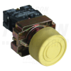 TRACON Tokozott gumiburkolatos nyomógomb, fémalapra szerelt, sárga1×NO, 3A/240V AC, IP44
