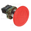 TRACON Tokozott reteszelt gombafejű vészgomb, piros, elfordítással1×NC+1×NO, 3A/400V AC, IP44, d=40mm